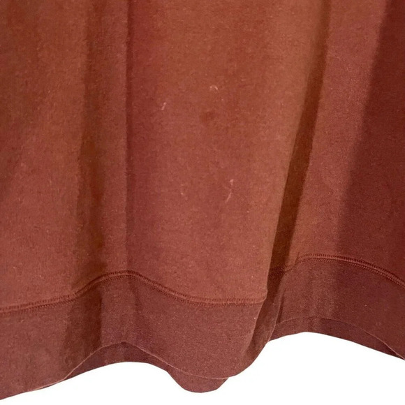 Terra & Sky Chestnut Brown Crewneck Pullover Plus Size 1X Basic Plain Knit Top - Picture 3 of 4